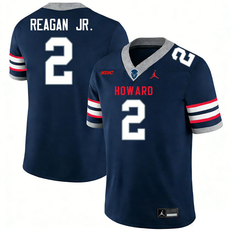 Howard Bison #2 Anthony Reagan Jr. College Football Jerseys,Uniforms Stitched-Navy